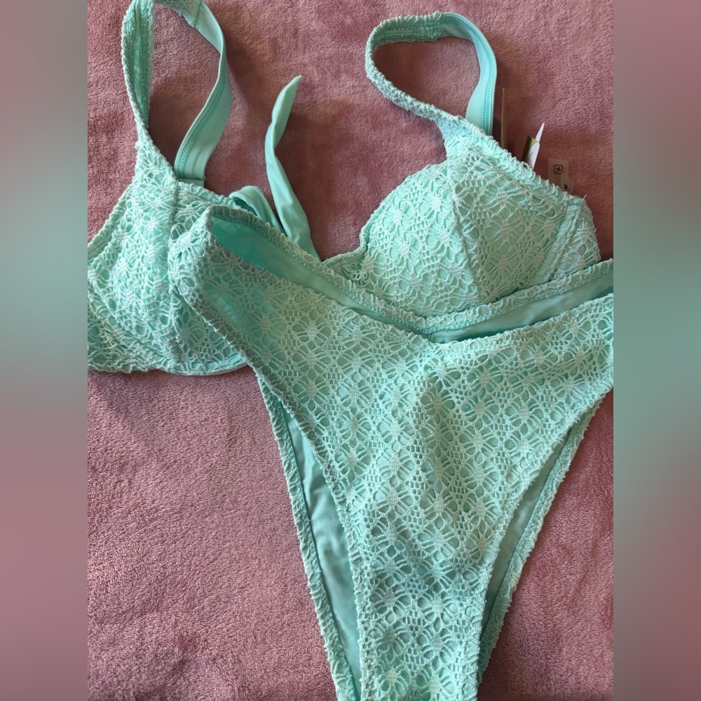 Aqua Lace Bikini Set